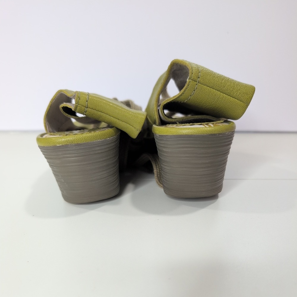 Fly London Yala Olive Green Leather Lace Up Wedge Sandals P500205017 Womens 41 - Picture 4 of 10